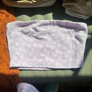 Cute strapless shirt and HW shorts! Size small (0-2)